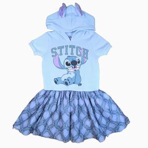 Disney Lilo and Stitch Hooded Ears Tutu Costume Party Dress Size Medium 7/8